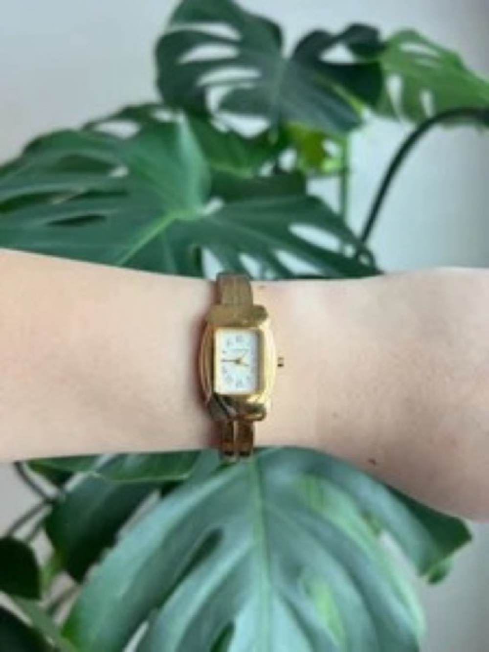 Gold Women's Rectangular Bracelet Watch
